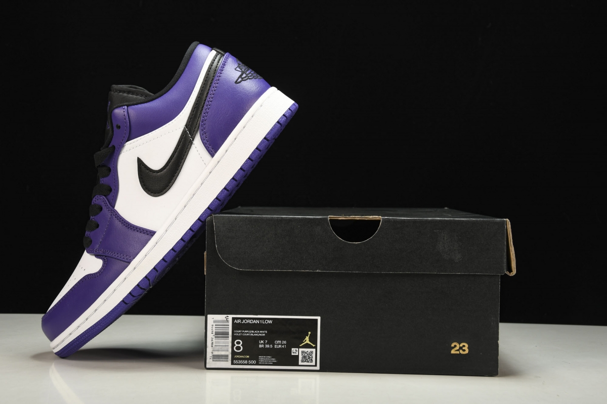 Jordan 1 Low Court Purple White