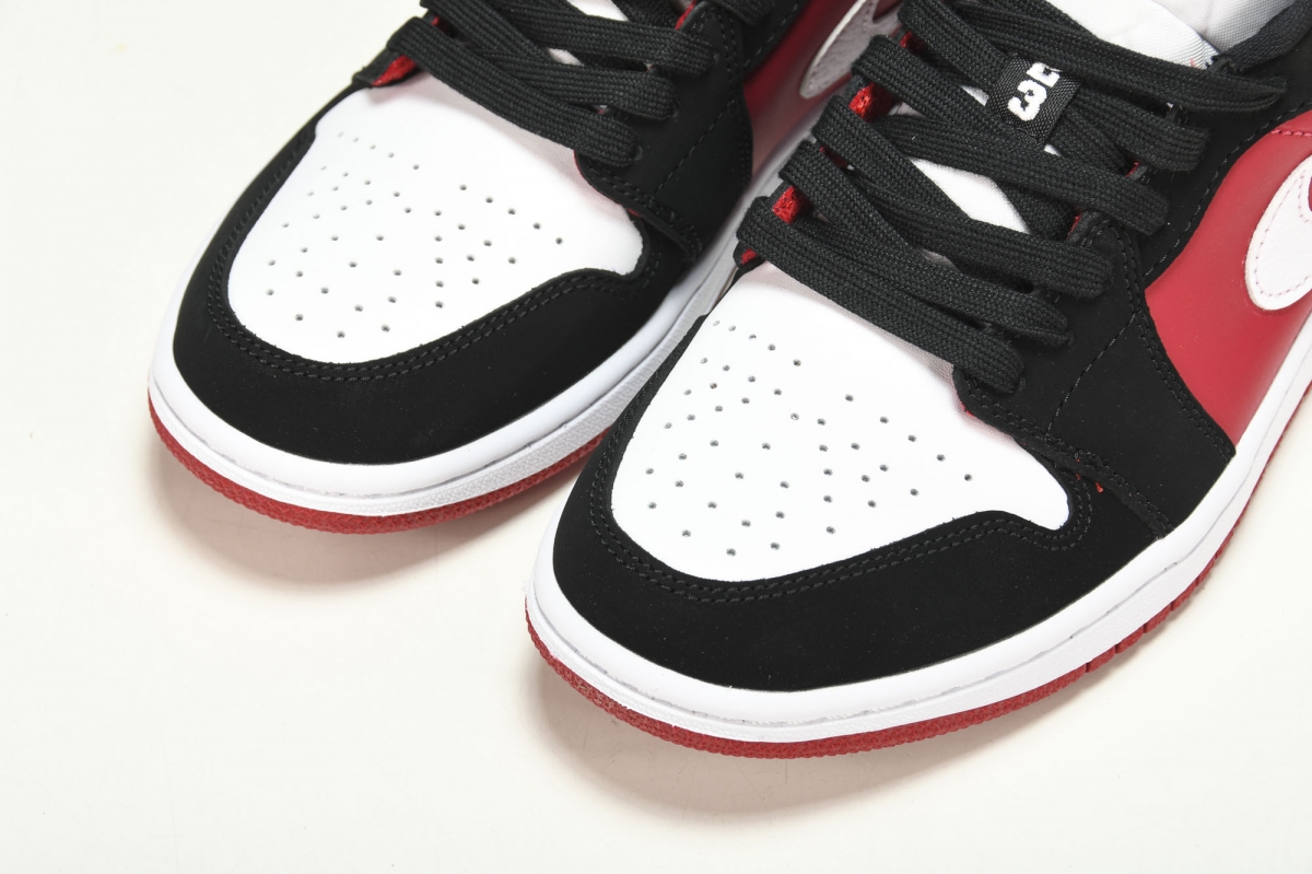 Jordan 1 Low Black White Gym Red